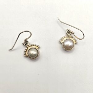 Natural Pearl Earrings, 925 Sterling Silver Earrings, Pearl Gemstone